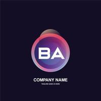 BA initial logo With Colorful Circle template vector