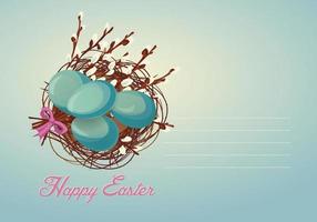 Festive Easter card in vintage style vector