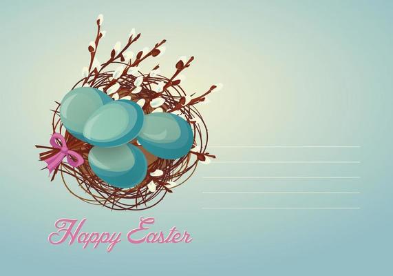 Festive Easter card in vintage style