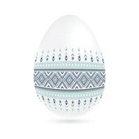 Easter ethnic ornamental egg with cross stitch pattern. Isolated on white background vector