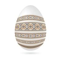 Easter ethnic ornamental egg with cross stitch pattern. Isolated on white background vector