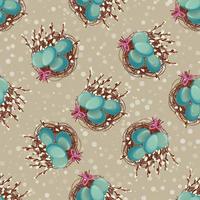 Easter seamless background in vintage style vector