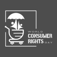 mundo consumidor derechos día saludo tarjeta vector