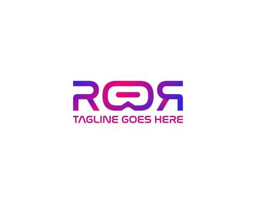 Futuristic gradient ROR Logo with VR Element