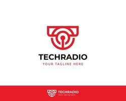 Letter T circle Radio wave logo 2 vector