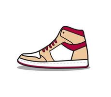 plano diseño ilustración de lado ver zapatilla de deporte 2 vector