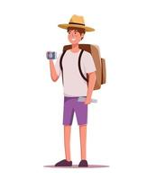 Characters tourists traveling people vector illustration