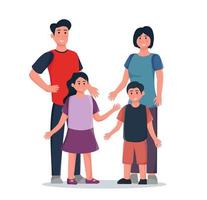 contento familia. familia con niños juntos vector ilustración