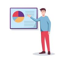 character presentation graph chart business concept vector illustration