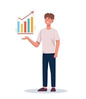character presentation graph chart business concept vector illustration