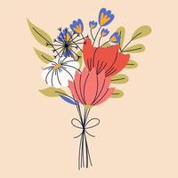 Bouquet of flowers. Good for greeting cards or invitation design, floral poster. vector