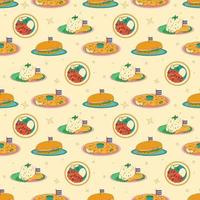Cuban food seamless pattern. Traditional Cuban dish. Vector illustration