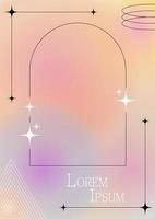 Modern blurred gradient poster in trendy 90s, 00s psychedelic style with geometric shapes. Y2K aesthetic. Poster template for social media posts, digital marketing, sales promotion. vector