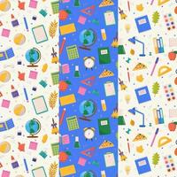 Set of school and education related objects seamless pattern. Vector illustration.