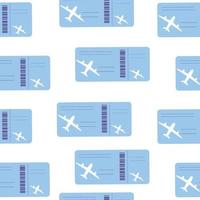 Seamless pattern of plane tickets. Boarding pass for the plane. Illustration highlighted on a white background vector