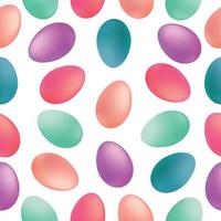 Seamless pattern of eggs. Colorful colorful egg icons for decorating Easter holidays. Vector illustration isolated on a white background.
