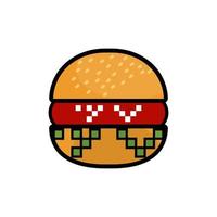 Burger digital logo flat design for your business vector