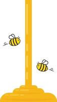 Honey scoop on white background. Honey stretch. Bee vector. Bee character. vector