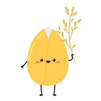 Rice character design. rice vector on white background. Paddy vector.