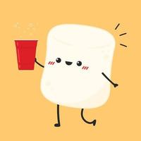 Marshmallow cartoon. marshmallow character design. Marshmallow vector. vector