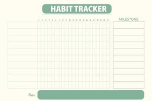 Habit tracker planner for adults vector