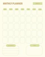 Monthly social media content planner vector