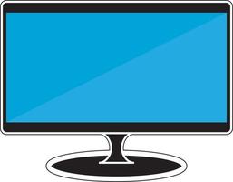 Computer or tv desktop screen monitor, digital electronics with blue visuals vector
