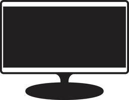 computadora o televisión escritorio pantalla monitor, digital electrónica con negro y blanco visuales vector