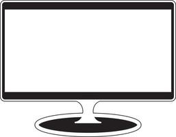 computadora o televisión escritorio pantalla monitor, digital electrónica con negro y blanco visuales vector
