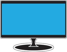 Computer or tv desktop screen monitor, digital electronics with blue visuals vector