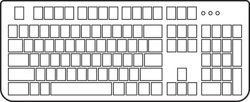 Blank pc keyboard icon illustration communication typing writing electronic technology equipment vector