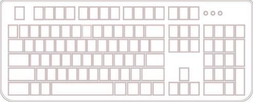 blanco ordenador personal teclado icono ilustración comunicación mecanografía escritura electrónico tecnología equipo vector