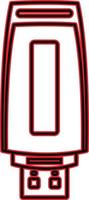 Technology tool wireless data storage flash disk pc plate line vector illustration, simple and elegant