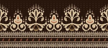 African Ikat paisley embroidery. Batik Textile ikat stripe seamless pattern digital vector design for Print saree Kurti Borneo Fabric border brush stylish