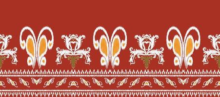 African Ikat paisley embroidery. Batik Textile ikat diamond seamless pattern digital vector design for Print saree Kurti Borneo Fabric border brush party wear