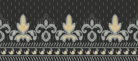 African Ikat fabric paisley embroidery background. geometric ethnic oriental pattern traditional. Ikat Aztec style abstract vector illustration. design for print texture,fabric,saree,sari,carpet.
