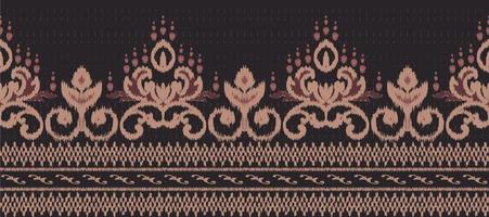 africano ikat cachemir bordado. batik textil ikat triángulo sin costura modelo digital vector diseño para impresión sari curti borneo tela frontera ikkat dupatta