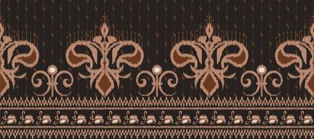 African Ikat paisley embroidery. Batik Textile Motif ikat seamless pattern digital vector design for Print saree Kurti Borneo Fabric border brush stylish