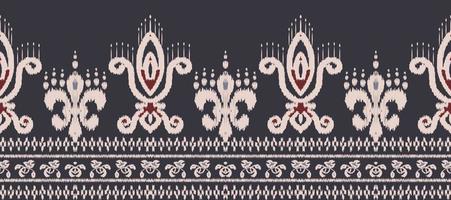 African Ikat paisley embroidery. Batik Textile ikat print seamless pattern digital vector design for Print saree Kurti Borneo Fabric border brush stylish