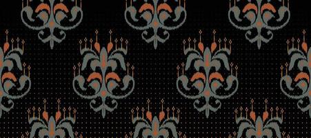 African Ikat paisley embroidery. Batik Textile ikat Aztec seamless pattern digital vector design for Print saree Kurti Borneo Fabric border brush party wear