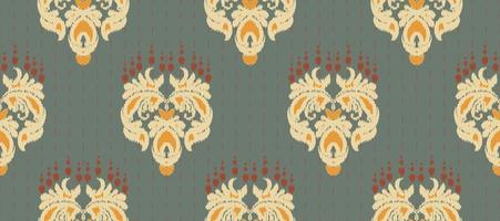 African Ikat paisley embroidery. Batik Textile ikat stripes seamless pattern digital vector design for Print saree Kurti Borneo Fabric border brush stylish