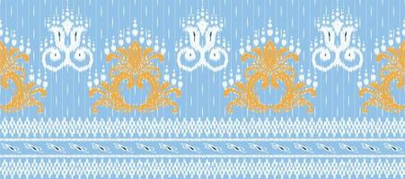 Motif Ikat seamless Pattern embroidery background. geometric ethnic oriental pattern traditional. Ikat Aztec style abstract vector illustration. design for print texture,fabric,saree,sari,carpet.
