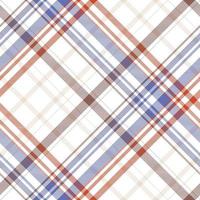 Check Plaid pattern is a patterned cloth consisting of criss crossed, horizontal and vertical bands in multiple colours.Seamless tartan for  scarf,pyjamas,blanket,duvet,kilt large shawl. vector