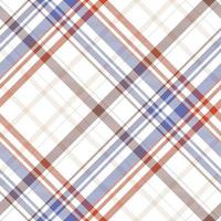 Check Plaid pattern is a patterned cloth consisting of criss crossed, horizontal and vertical bands in multiple colours.Seamless tartan for  scarf,pyjamas,blanket,duvet,kilt large shawl. vector