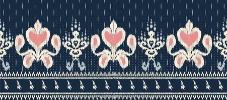 African Ikat paisley embroidery. Batik Textile ikat designs seamless pattern digital vector design for Print saree Kurti Borneo Fabric border brush party wear