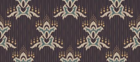 africano ikat cachemir bordado. batik textil ikat huellas dactilares sin costura modelo digital vector diseño para impresión sari curti borneo tela frontera cepillo elegante