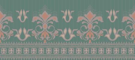 Motif Ikat floral paisley embroidery background. geometric ethnic oriental pattern traditional. Ikat Aztec style abstract vector illustration. design for print texture,fabric,saree,sari,carpet.
