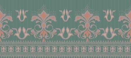 Motif Ikat floral paisley embroidery background. geometric ethnic oriental pattern traditional. Ikat Aztec style abstract vector illustration. design for print texture,fabric,saree,sari,carpet.