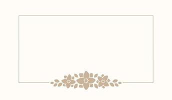 Floral beige rectangle frame. Botanical boho border vector illustration. Simple elegant romantic style for wedding events, card design, logo, labels, social media posts, templates