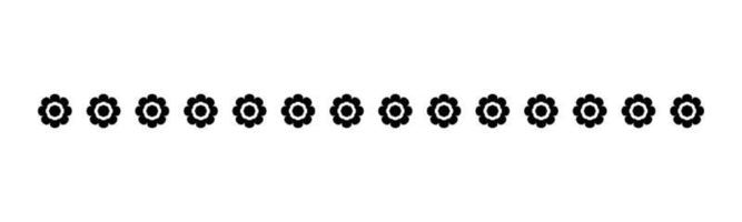 Cute Spring Floral Divider Borders Silhouette. Springtime and Easter flower separators design elements. vector